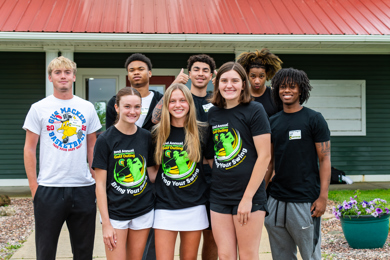 A group of MCC student-athletes pose for a photo during the Centurion Golf Outing.