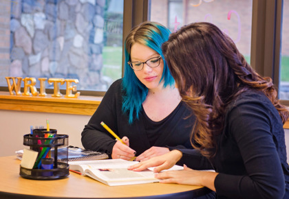 Writing consultant with student