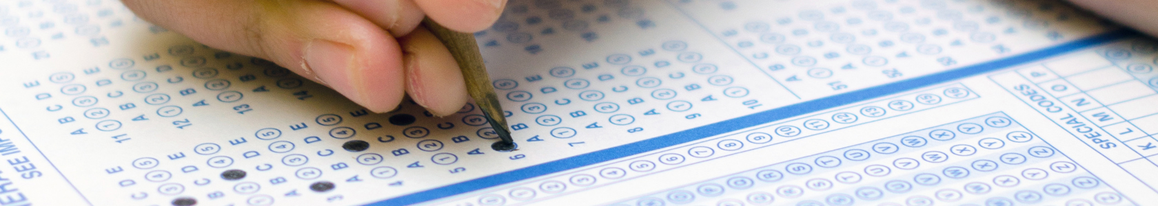 Student taking a test