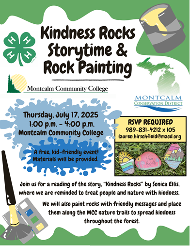 Kindness Rocks Storytime & Rock Painting event flyer.