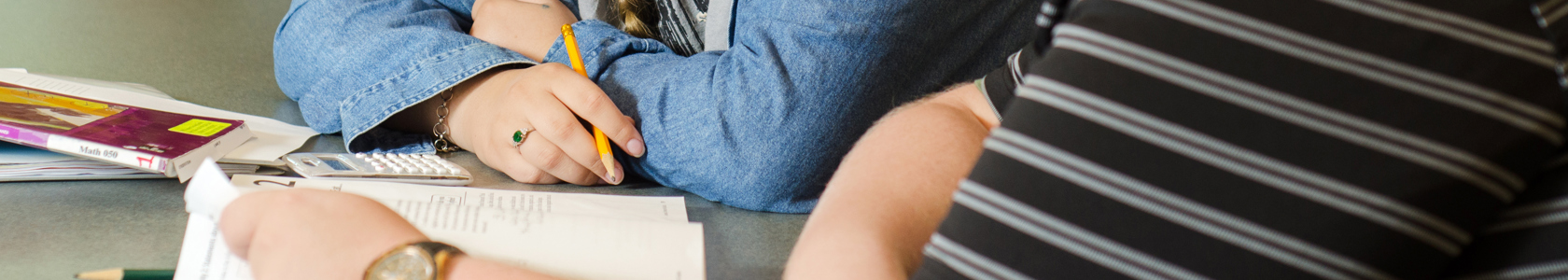 A student receiving help on studying