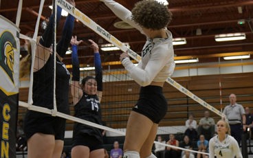 volleyball player spiking