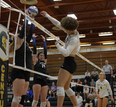 volleyball player spiking