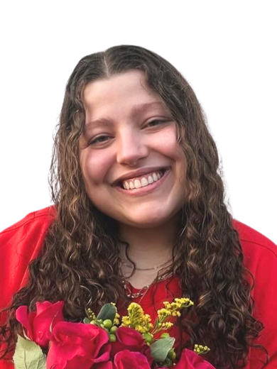 Headshot of Amber Ladd wearing a red shirt.