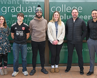 MCC's first three elected Student Government Organization members with two advisors and MCC's President Dr. Bradley Barrick.